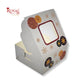 RoyalBoxShop® 4 Piece Laddu Box with Window I RCF-09 D1 I Grey Floral I 4x4x2 Inch