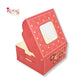 RoyalBoxShop® 4 Piece Laddu Box with Window I RCF-09 D2 I Red Floral I 4x4x2 Inch