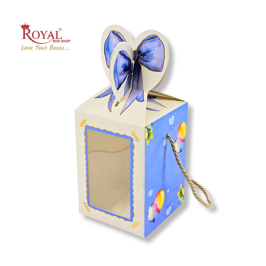 Gift Box Bow Shape | 4x4x6 Inch | RCF-2602 D10 | Royal Blue