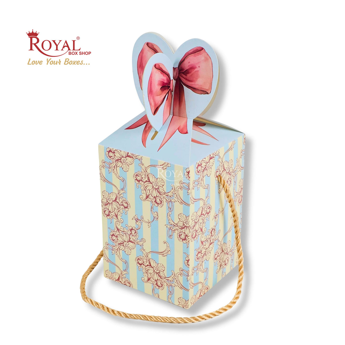 Gift Box Bow Shape | 4x4x6 Inch | RCF-2602 D8 | Baby Blue