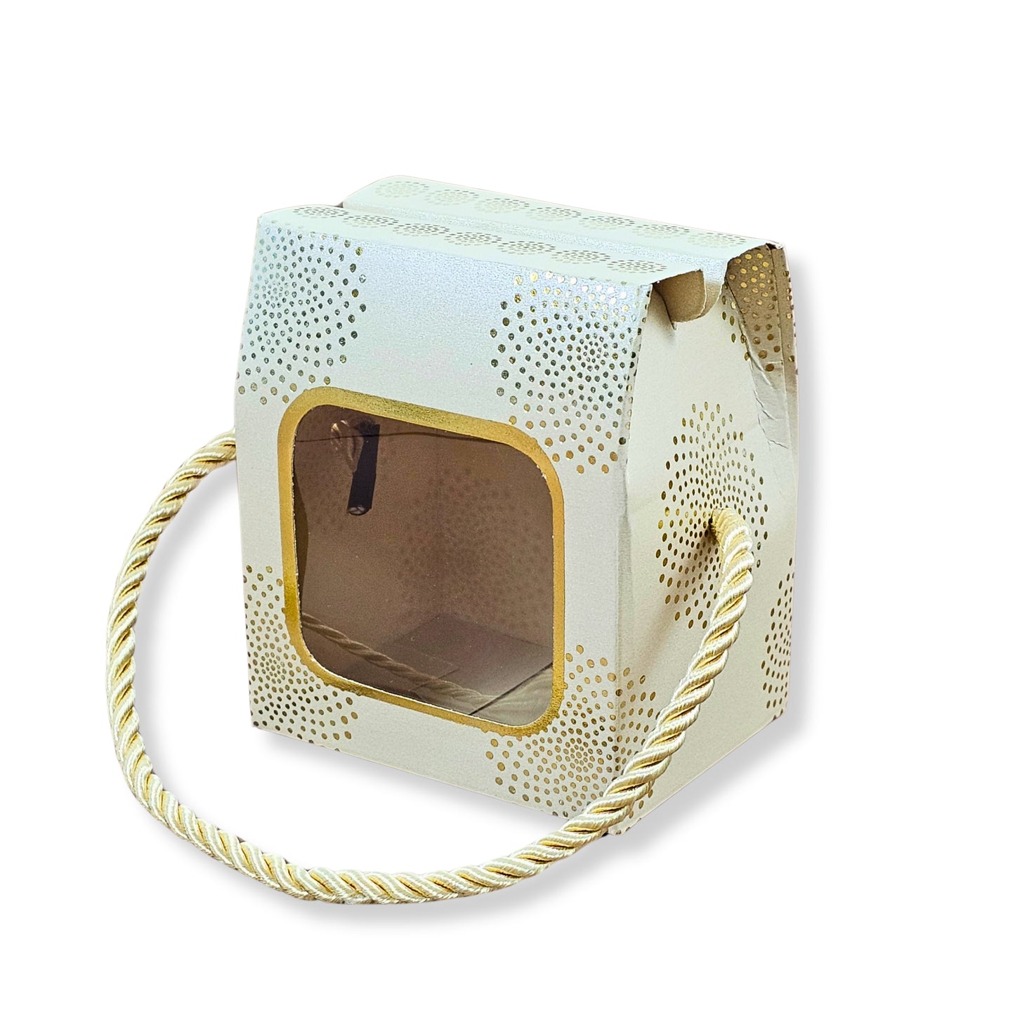 Premium Gift Box | RCF-14 | 3x2.45x3.75 Inches | Cream With Golden Leafing
