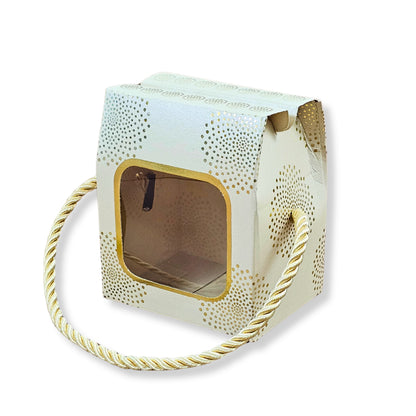 Premium Gift Box | RCF-14 | 3x2.45x3.75 Inches | Cream With Golden Leafing