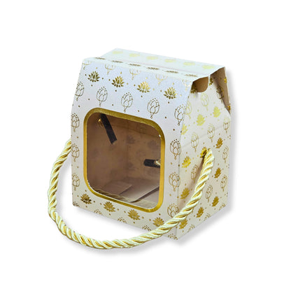 Premium Gift Box | RCF-14 | 3x2.45x3.75 Inches | Cream With Flower Leafing