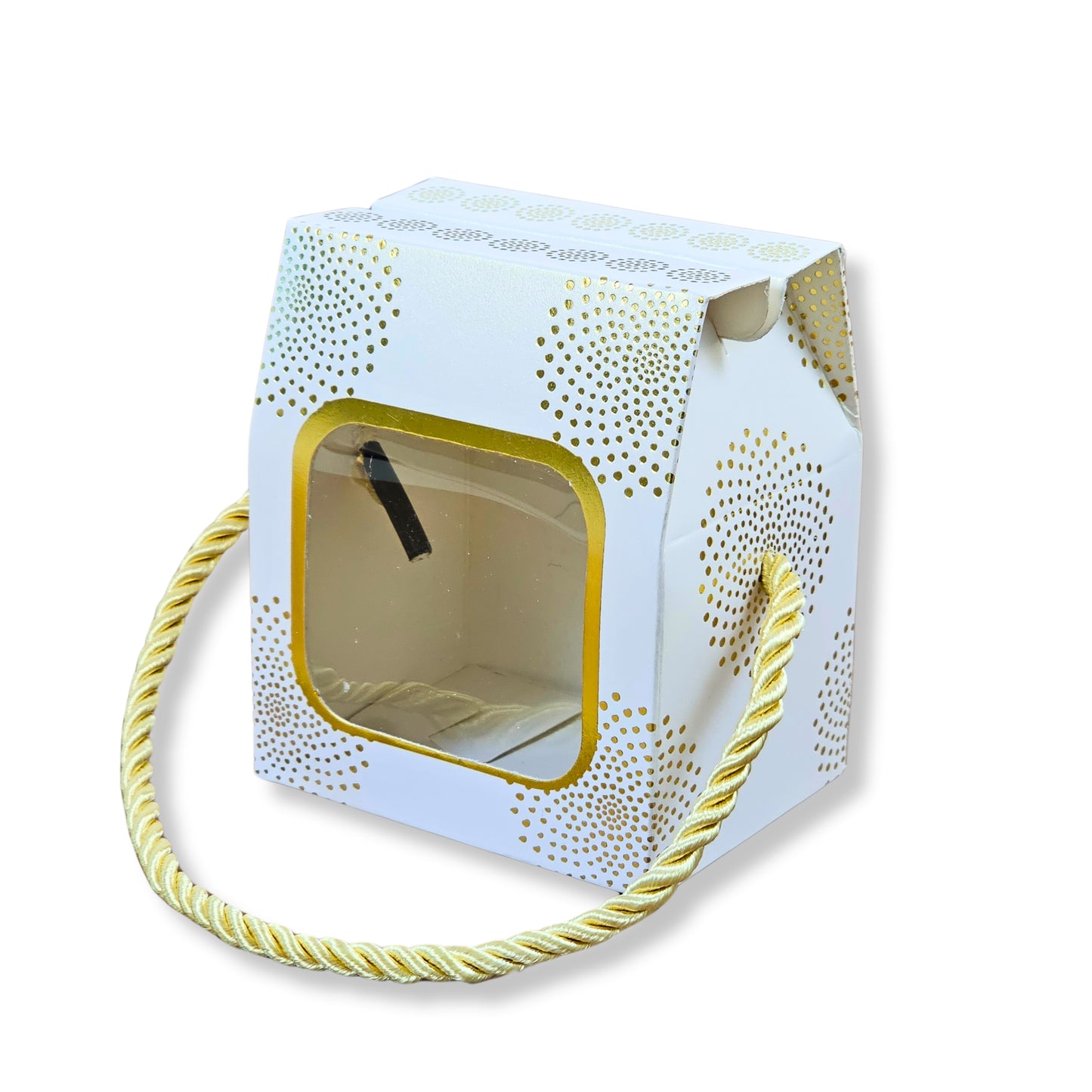Premium Gift Box | RCF-14 | 3x2.45x3.75 Inches | White With Golden Leafing