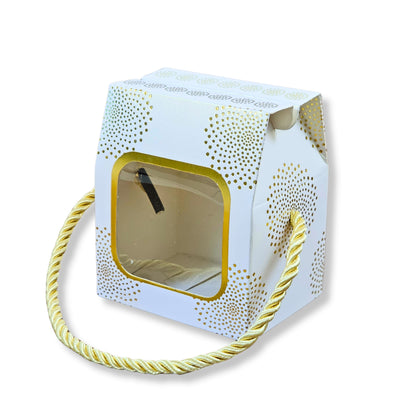 Premium Gift Box | RCF-14 | 3x2.45x3.75 Inches | White With Golden Leafing