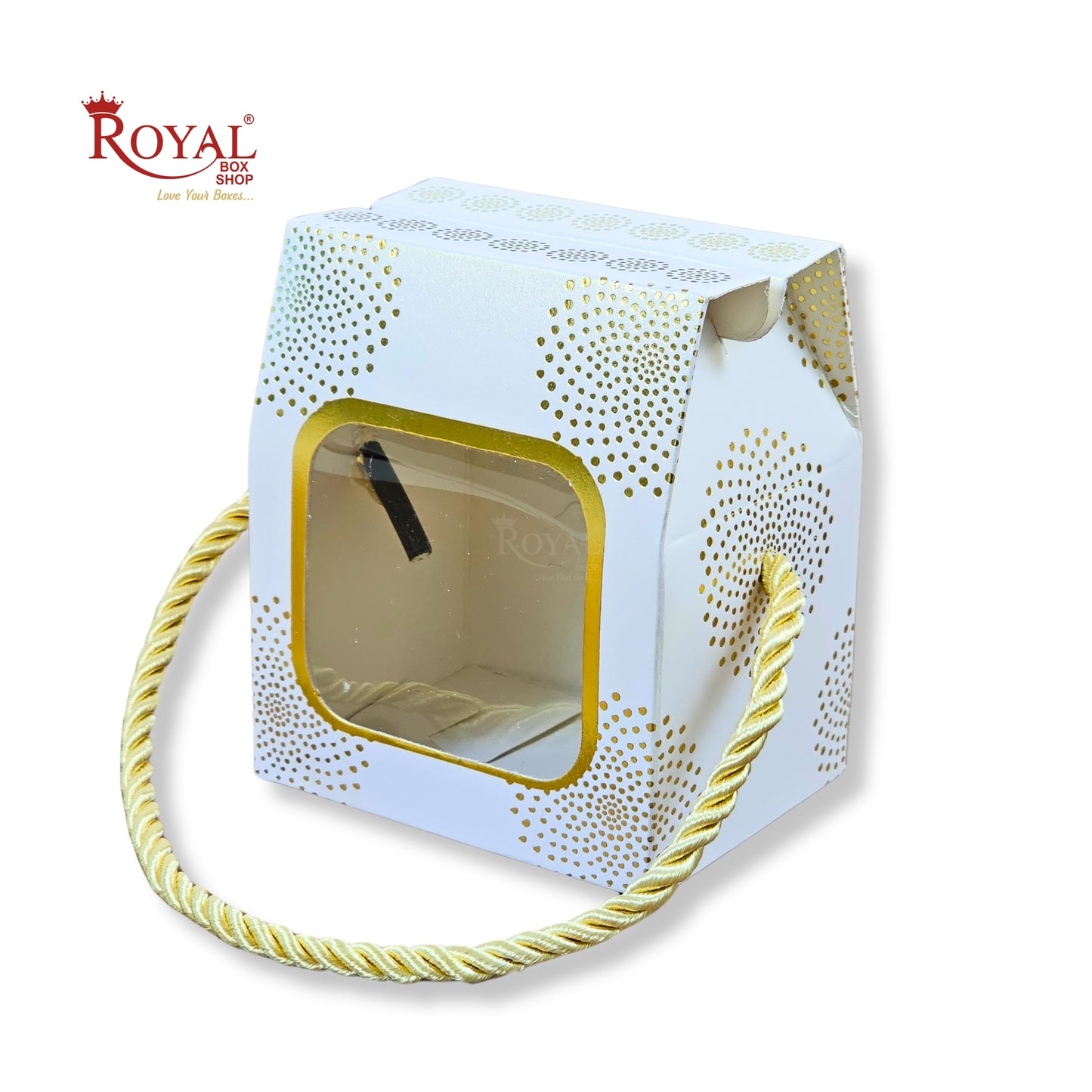 Premium Gift Box | RCF-14 | 3x2.45x3.75 Inches | White With Golden Leafing