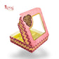 Premium 4 Chocolate Box with Golden Tray | 3.75x3.75x1 inches | Pink