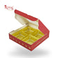 Premium 4 Chocolate Box with Golden Tray | 3.75x3.75x1 inches | Red