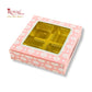 4 Cavity Chocolate Boxes with Window I 3.75 x 3.75 x 1 inches I Baby Pink Flower