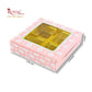 4 Cavity Chocolate Boxes with Window I 3.75 x 3.75 x 1 inches I Baby Pink Flower