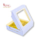 4 Cavity Chocolate Boxes with Window I 3.75 x 3.75 x 1 inches I Blue Stripe