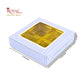 4 Cavity Chocolate Boxes with Window I 3.75 x 3.75 x 1 inches I Blue Stripe