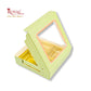 4 Cavity Chocolate Boxes with Window I 3.75 x 3.75 x 1 inches I Green Stripe I B2B