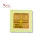4 Cavity Chocolate Boxes with Window I 3.75 x 3.75 x 1 inches I Green Stripe I B2B