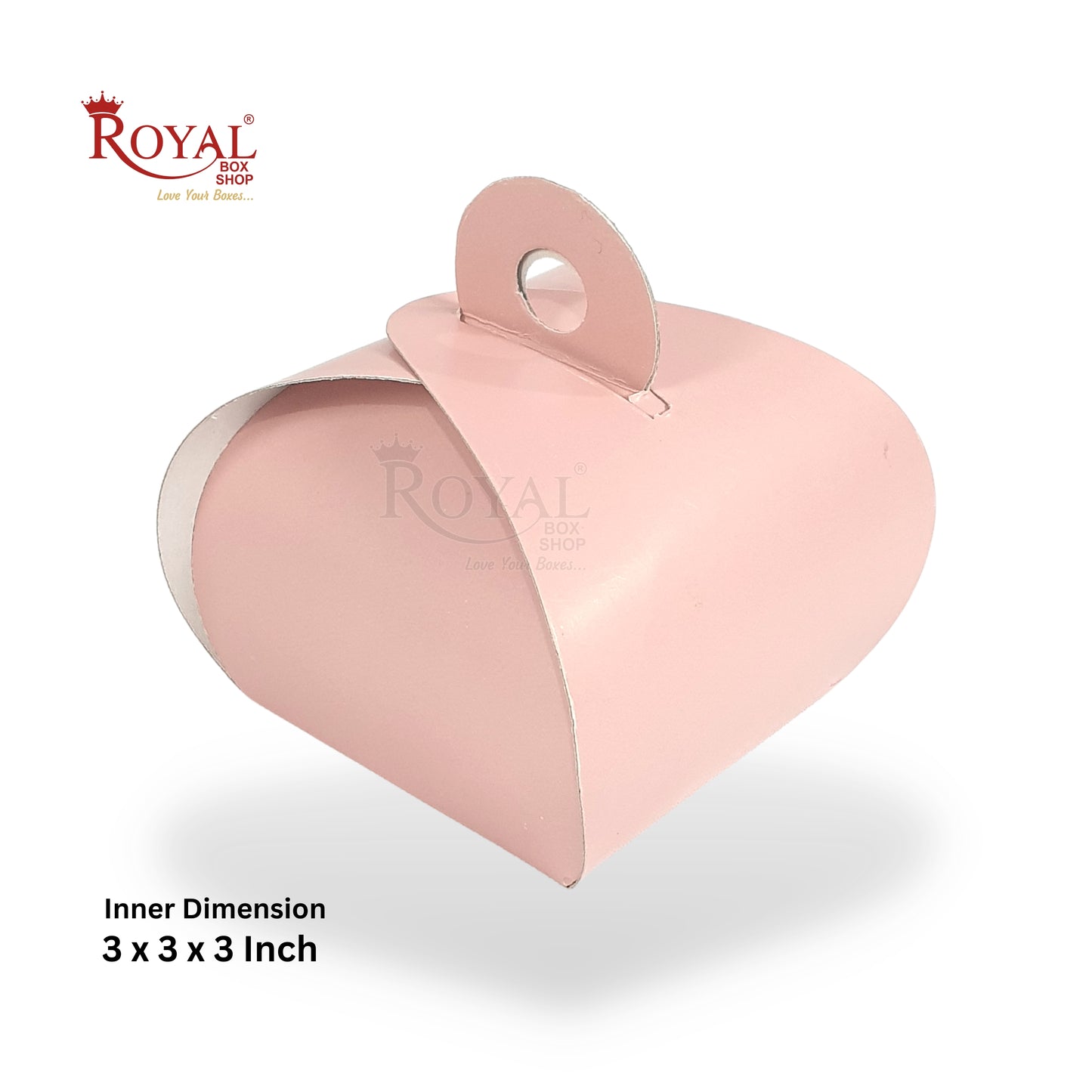 Return Favor Dome Boxes (3" Cube) I Pink, Handle, Party Favors, Candy Packaging Royal Box Shop