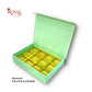 Rigid Chocolate Boxes 12 Cavity With Magnetic Flap I Green with Gold Foiling I 7.5 X 5.5 X 1.5 Inch I Kappa Boxes Royal Box Shop