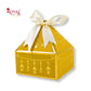 Royal Diamond Gift Box I Yellow with Gold Bells Print I 4x4x2 Inch I Perfect for Sweets, Party Favors, & Hampers Royal Box Shop