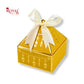 Royal Diamond Gift Box I Yellow with Gold Bells Print I 4x4x2 Inch I Perfect for Sweets, Party Favors, & Hampers Royal Box Shop