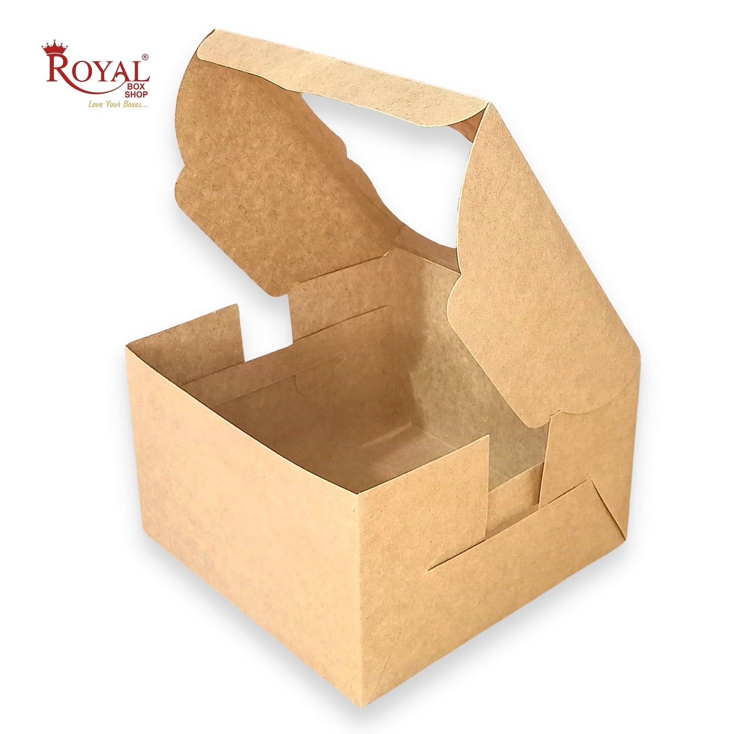 RoyalBoxShop® Cake Box With Window I Size 10x10x5 inch I Kraft 350 GSM I 1 Kg Cake Box Royal Box Shop