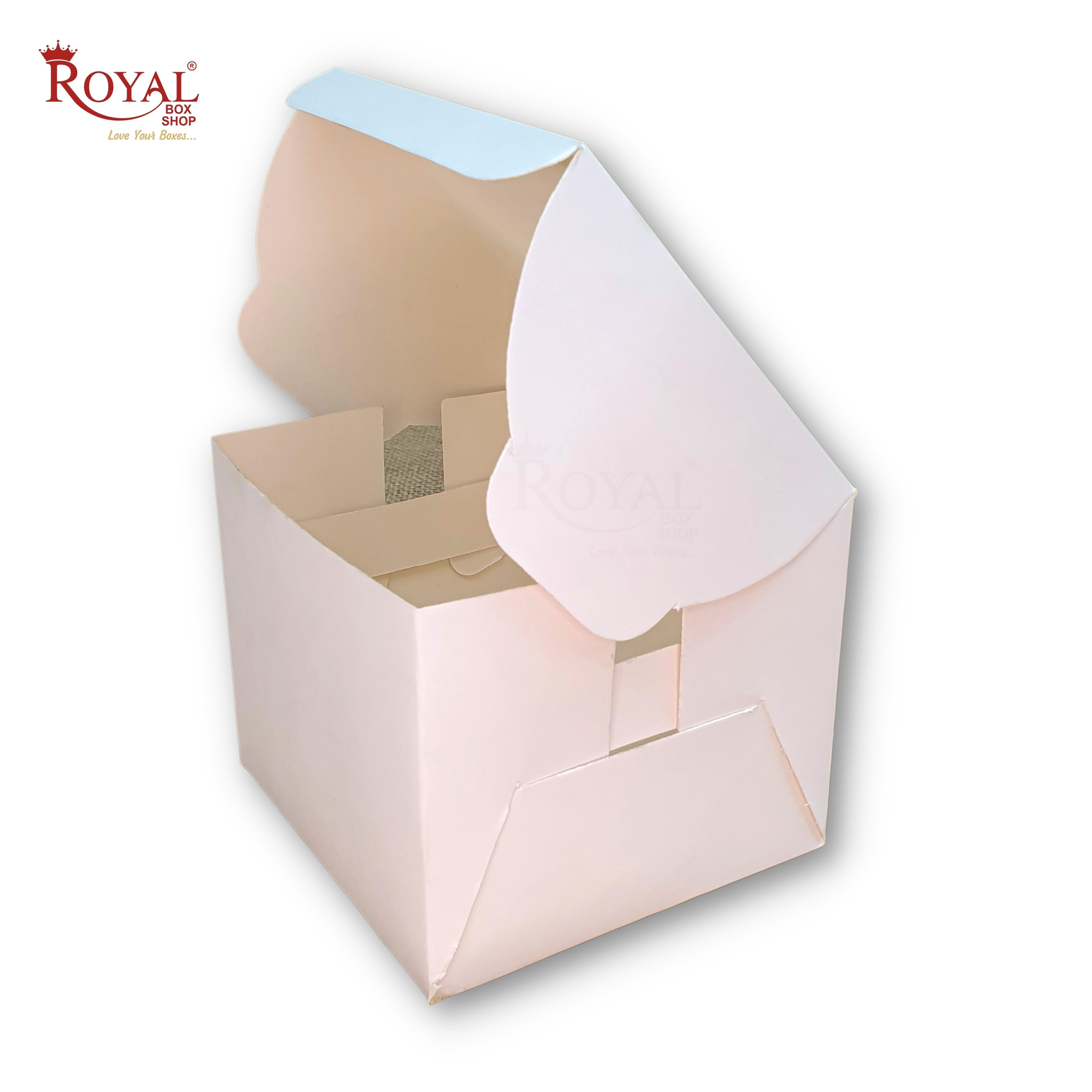 Single Pastry Box I 4x4x3.5 inches I White Color I Mini Cake Boxes I D ...