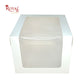 Tall Cake Box L-shape Window - 10"x10"x8"inches - Solid White Color Royal Box Shop