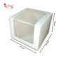 Tall Cake Box L-shape Window - 10"x10"x8"inches - Solid White Color Royal Box Shop