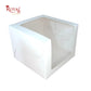 Tall Cake Box L-shape Window - 10"x10"x8"inches - Solid White Color Royal Box Shop