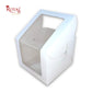 Tall Cake Box L-shape Window - 12"x12"x8"inches - Solid White Color Royal Box Shop