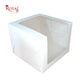 Tall Cake Box L-shape Window - 12"x12"x8"inches - Solid White Color Royal Box Shop