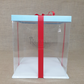 Transparent Tall Cake Box With Ribbon I Square Shape I Mix Color I Clear Tall Gift Boxes with Lid for Wedding Party, Gift Display Royal Box Shop