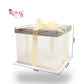 Tall Transparent Square Box with Ribbon I Grey I Perfect for Cakes & Gifts!