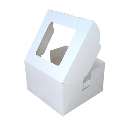 RoyalBoxShop® Cake Box With Window I Size 10x10x5 inch I White 350 GSM I 1 Kg Cake Box