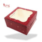 Christmas Theme Cake Box with Window | 10x10x5 Inch | Red | B2B
