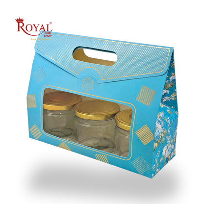 3 Mason Jar Paper Carry Bags | 10.5x3.75x8 inches | RBF2604 D1