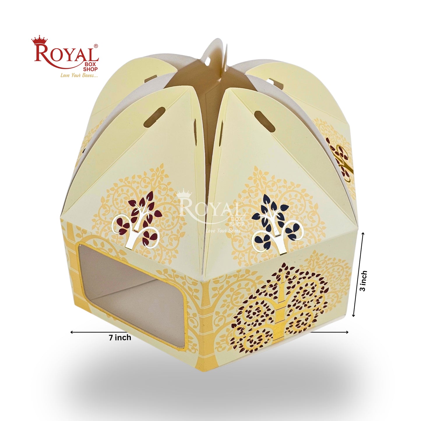 Gift Box Dome Shape I Premium Scodix Gold Foil Print I 7x7x3 Inch I RBF2606 D1