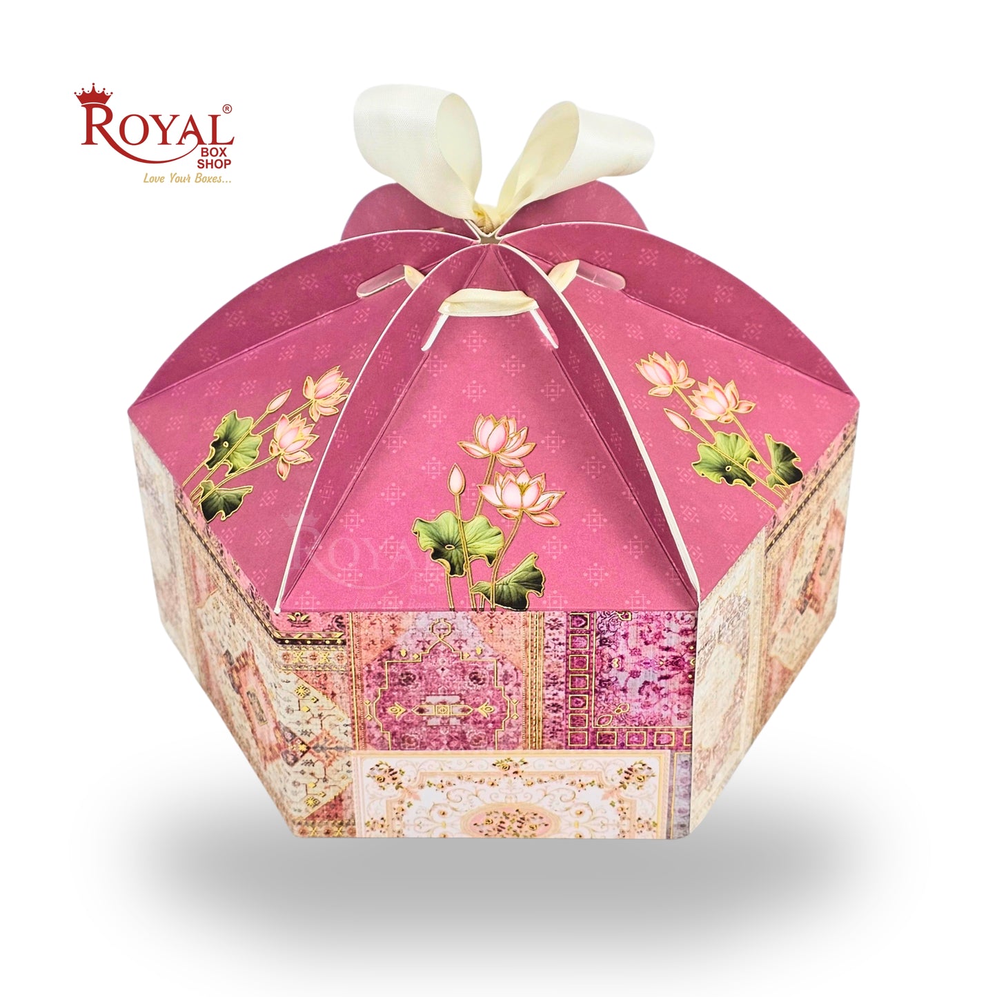 Gift Box Dome Shape I Premium Scodix Gold Foil Print I 7x7x3 Inch I RBF2606 D3