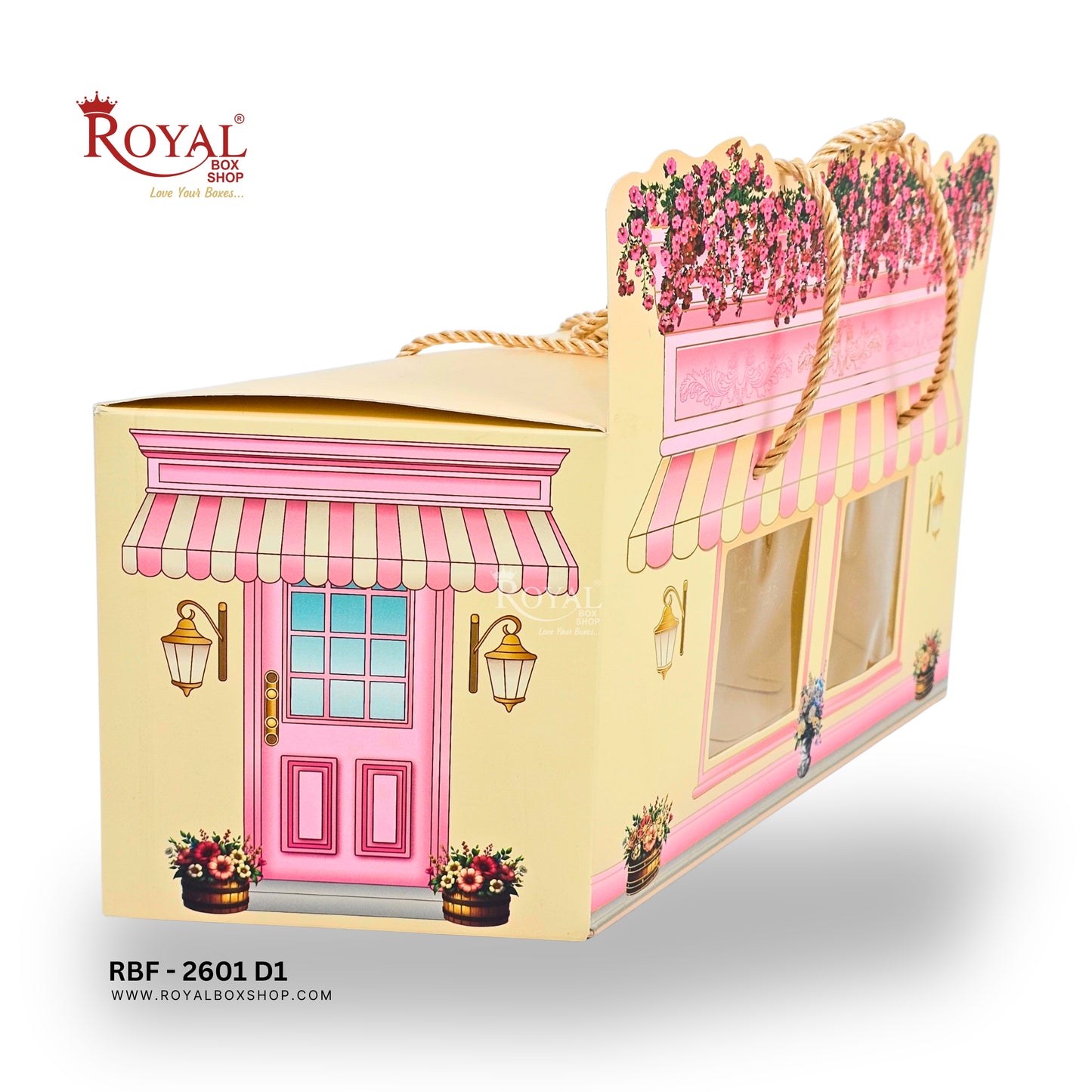 Luxury Boutique Window Gift Hamper Box with Rope Handle I RBF 2601 D1