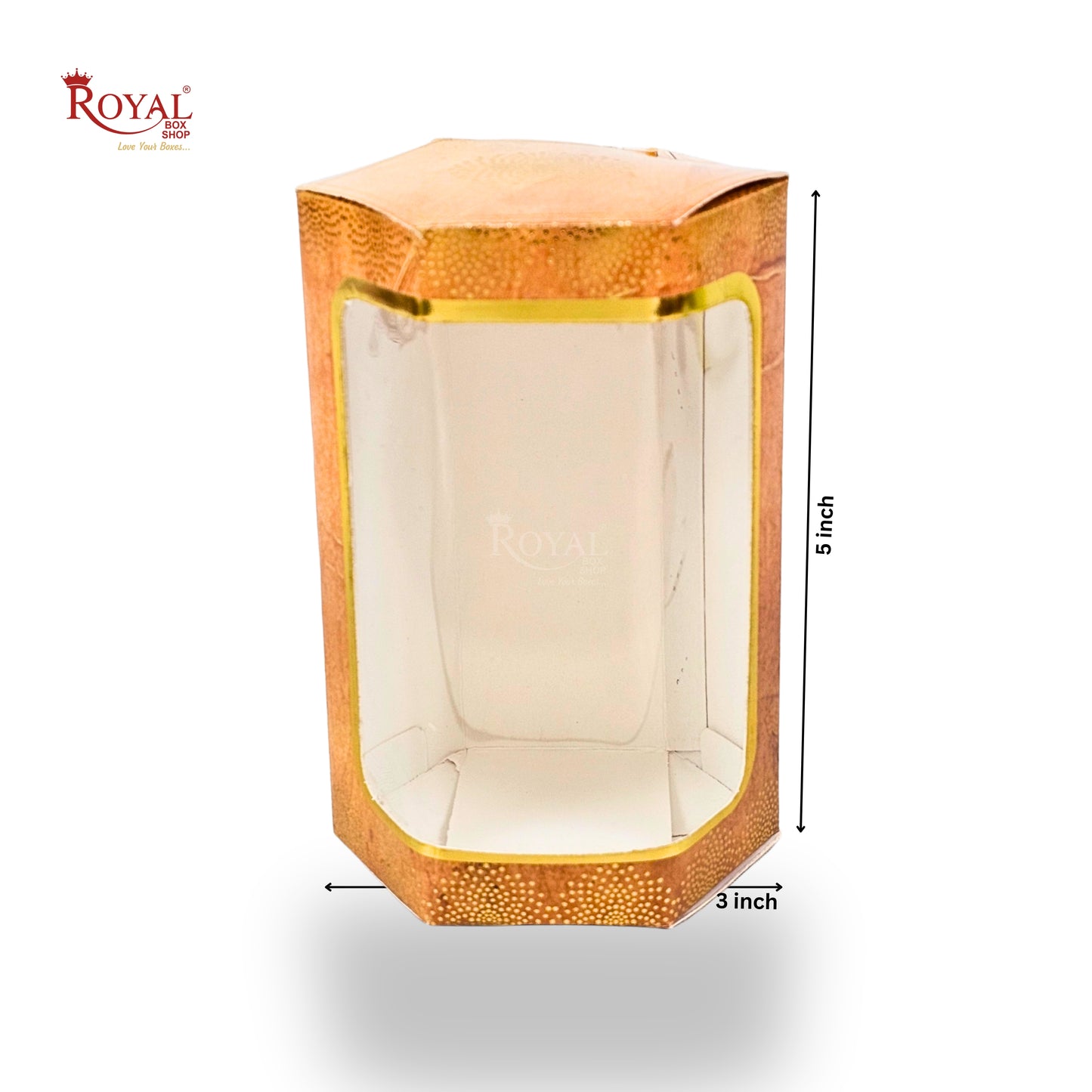 Cookies Box with Window I RCF-08 D1 Hexa I Size 5x3x3 inches I Orange Mandala
