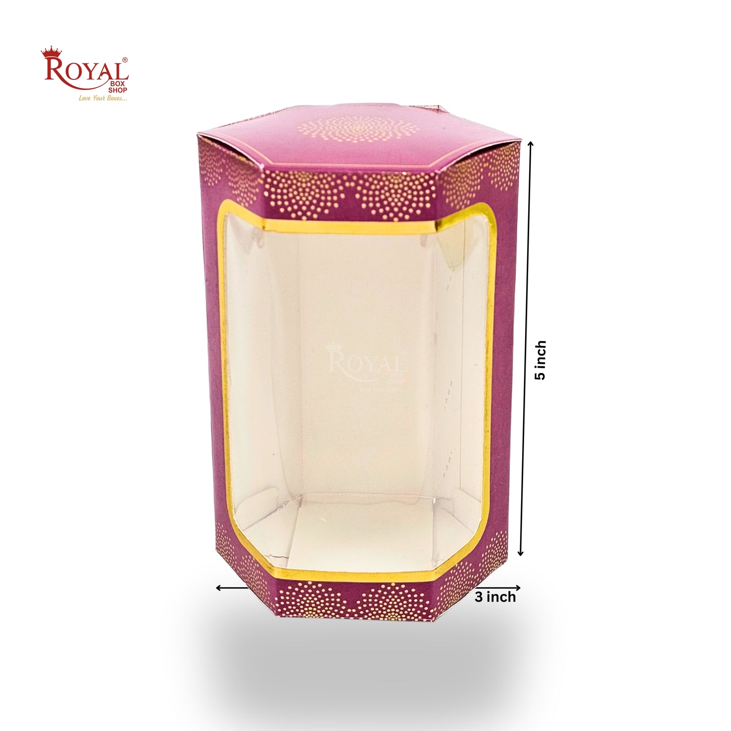 Cookies Box with Window I RCF-08 D1 Hexa I Size 5x3x3 inches I Pink Mandala
