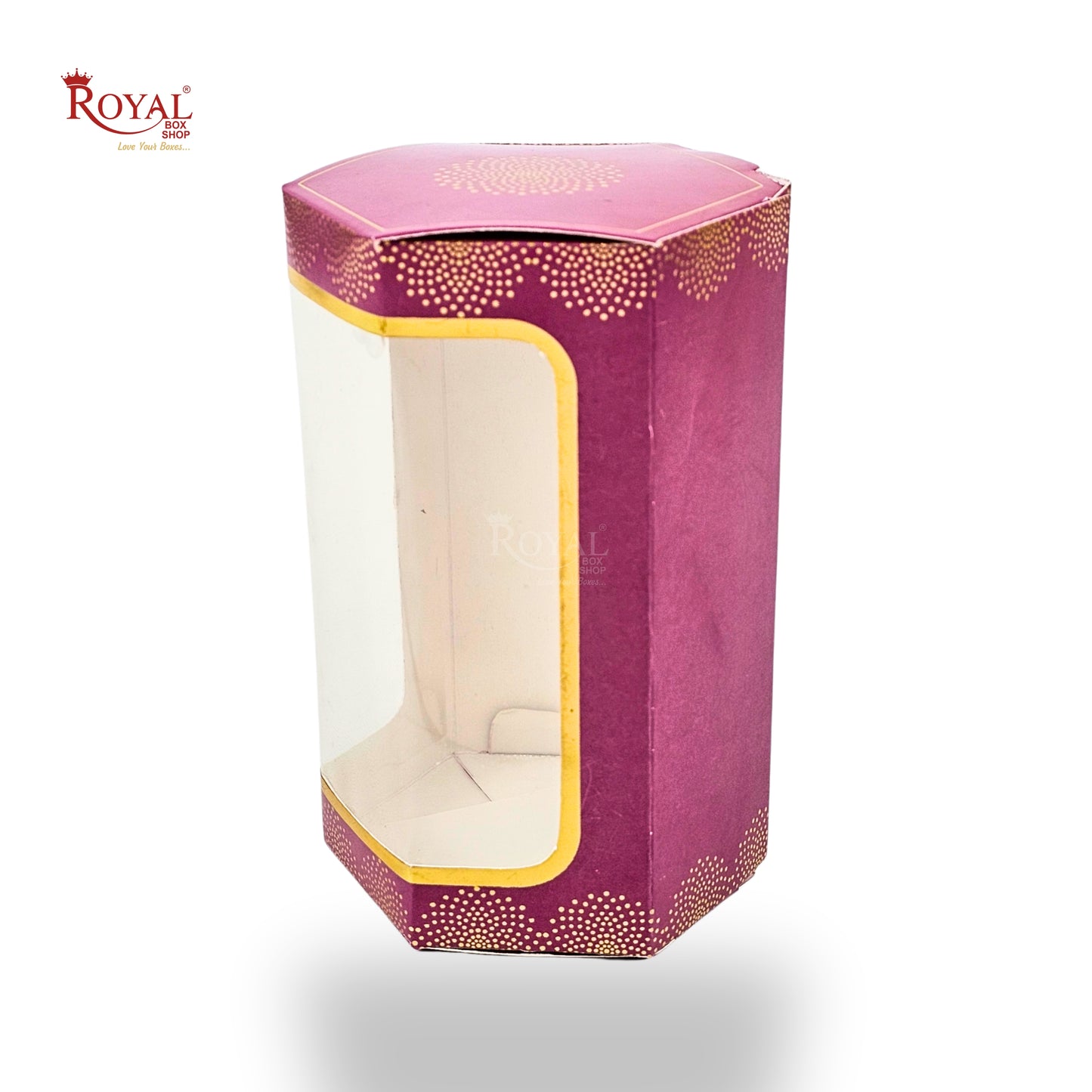 Cookies Box with Window I RCF-08 D1 Hexa I Size 5x3x3 inches I Pink Mandala