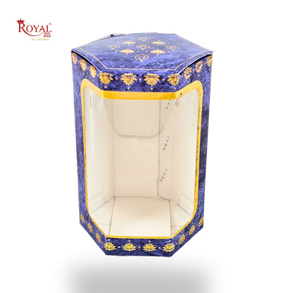 Cookies Box with Window I RCF-08 D2 Hexa I Size 5x3x3 inches I Blue Flower