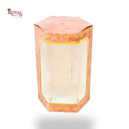 Cookies Box with Window I RCF-08 D2 Hexa I Size 5x3x3 inches I Orange Flower