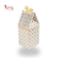 Premium Gift Box with Window I White Gold Flower Leafing Print I RCF-37 I 4.5x3x3 inches
