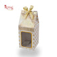 Premium Gift Box with Window I White Gold Flower Leafing Print I RCF-37 I 4.5x3x3 inches