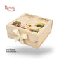 Royal Box Shop® Premium Rigid Gift Box I 8x8x3.5 Inch I Cream I Collapsible with Ribbon