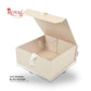 Royal Box Shop® Premium Rigid Gift Box I 8x8x3.5 Inch I Cream I Collapsible with Ribbon