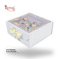 Royal Box Shop® Premium Rigid Gift Box I 8x8x3.5 Inch I Grey I Collapsible with Ribbon