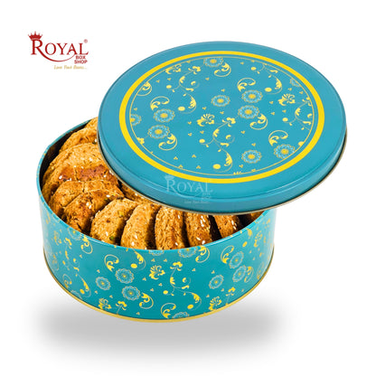 Premium Dream Tin Box I 5.5"x3" Inches I Turquoise With Golden Print I Perfect for Christmas Gift, Return Gifts, Hamper Box, Storage