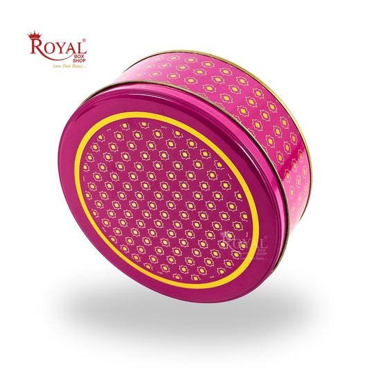 Premium Dream Tin Box I 5.5"x3" Inches I Magenta With Golden Print I Perfect for Christmas Gift, Return Gifts, Hamper Box, Storage