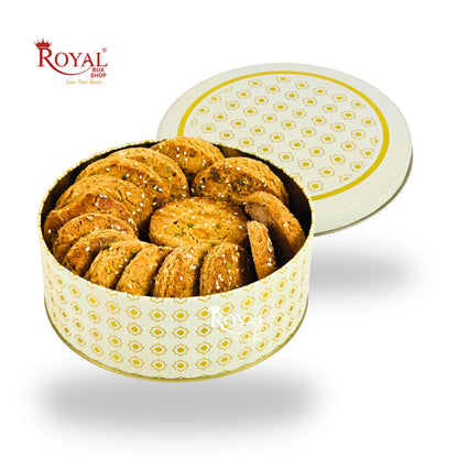Premium Dream Tin Box I 5.5"x3" Inches I Cream With Golden Print I Perfect for Christmas Gift, Return Gifts, Hamper Box, Storage